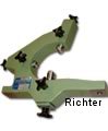Mitlaufende Lünette, 3 Pinolen, von oben befestigt, gebaut von H. Richter Vorrichtungsbau GmbH, Deutschland, thumbnail